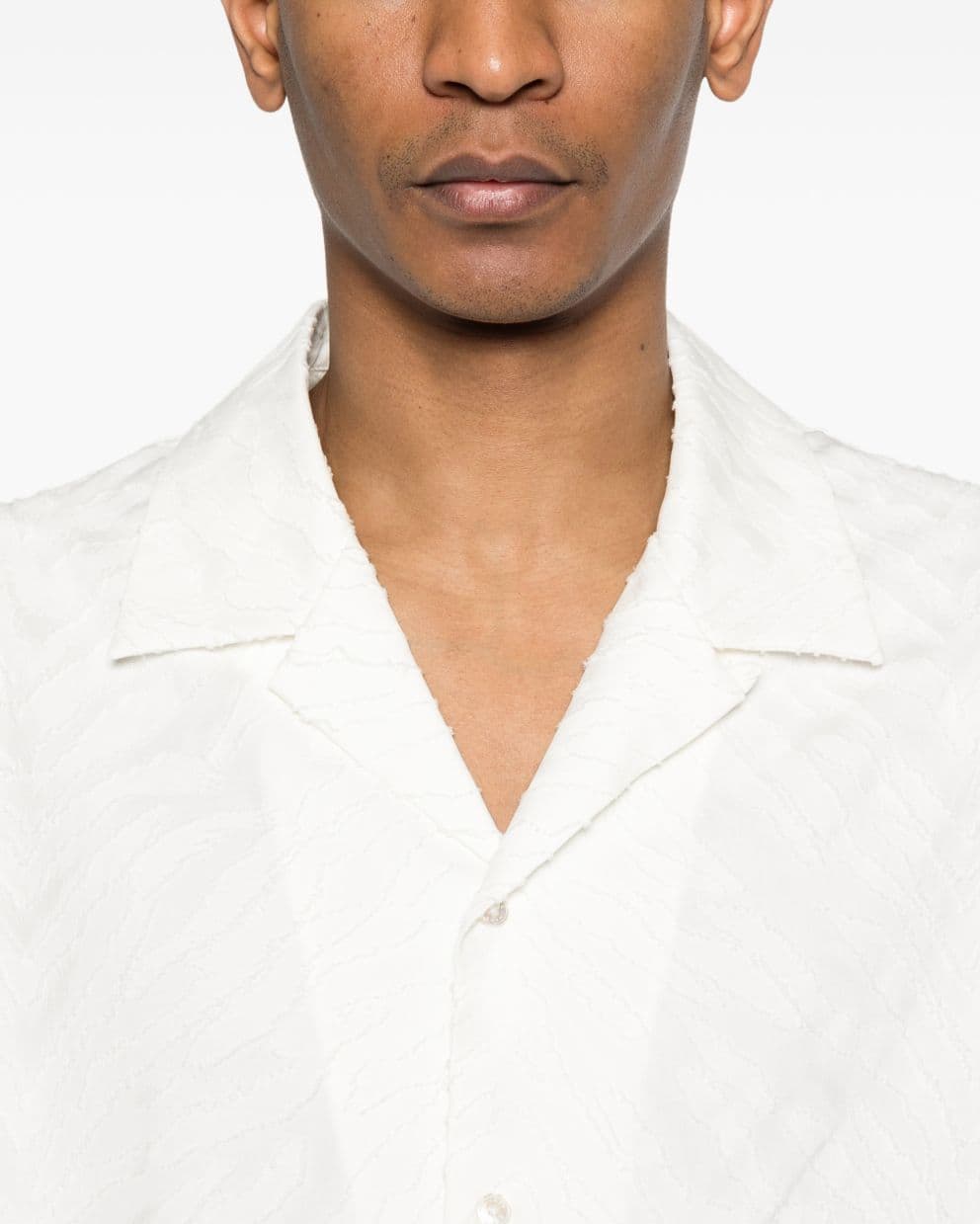 Kenzo kenzo camicia colletto cubano uomo bianco - 4