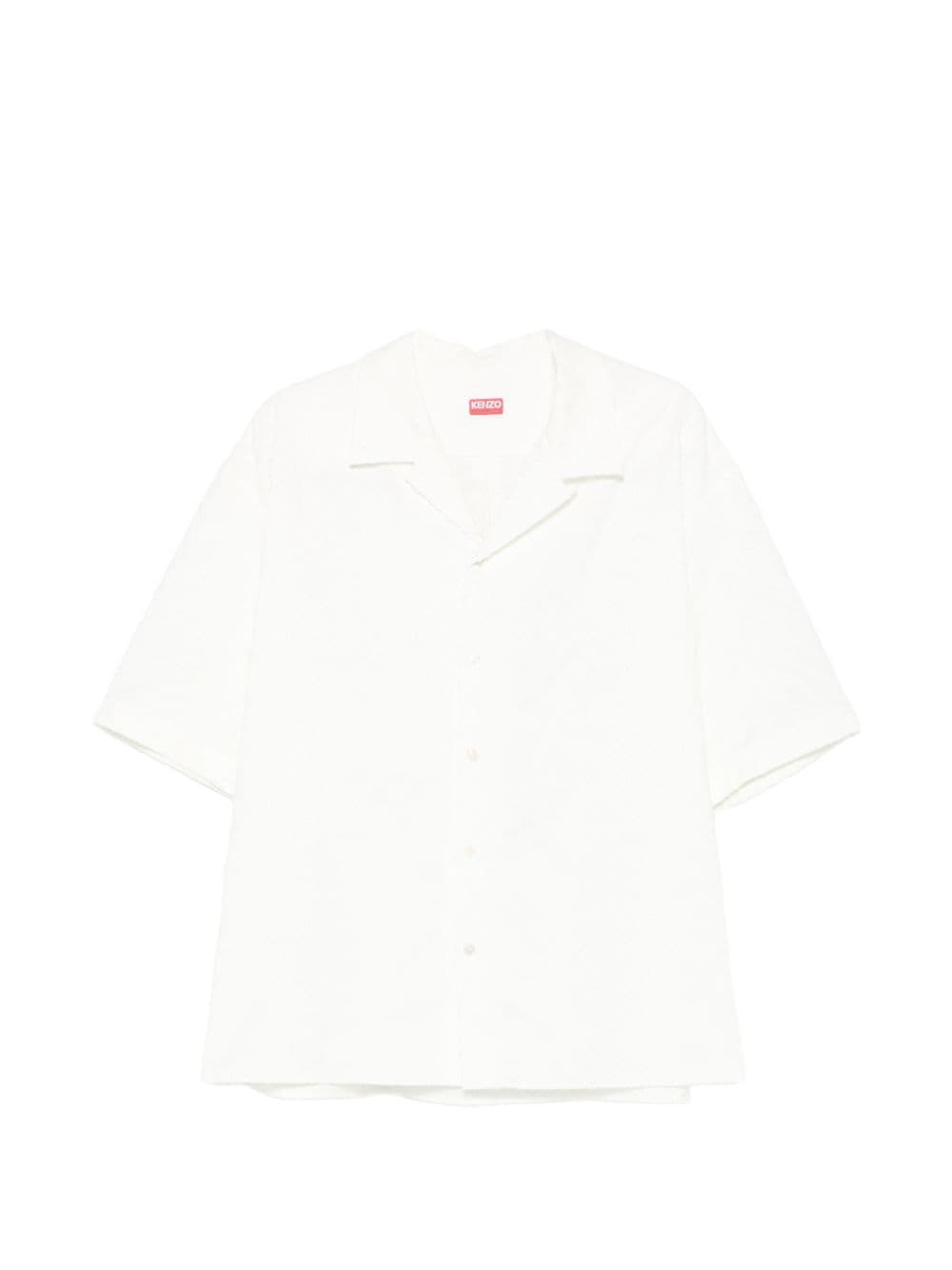 Kenzo kenzo camicia colletto cubano uomo bianco - 5
