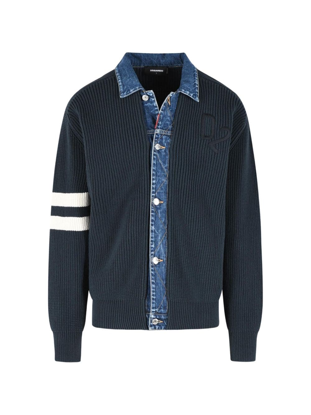 DSQUARED2 dsquared2 cardigan blu uomo colletto denim - 4
