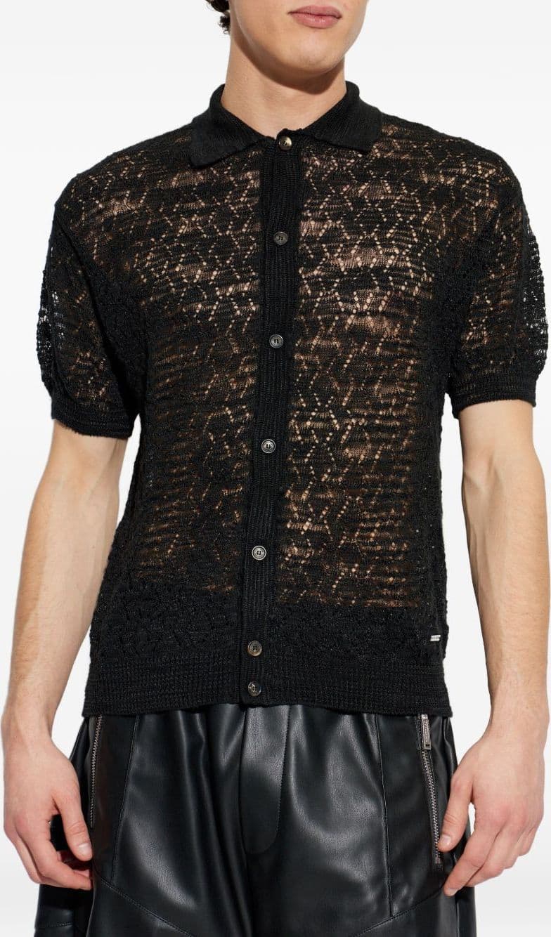 DSQUARED2 dsquared2 camicia nero uomo traforata - 6