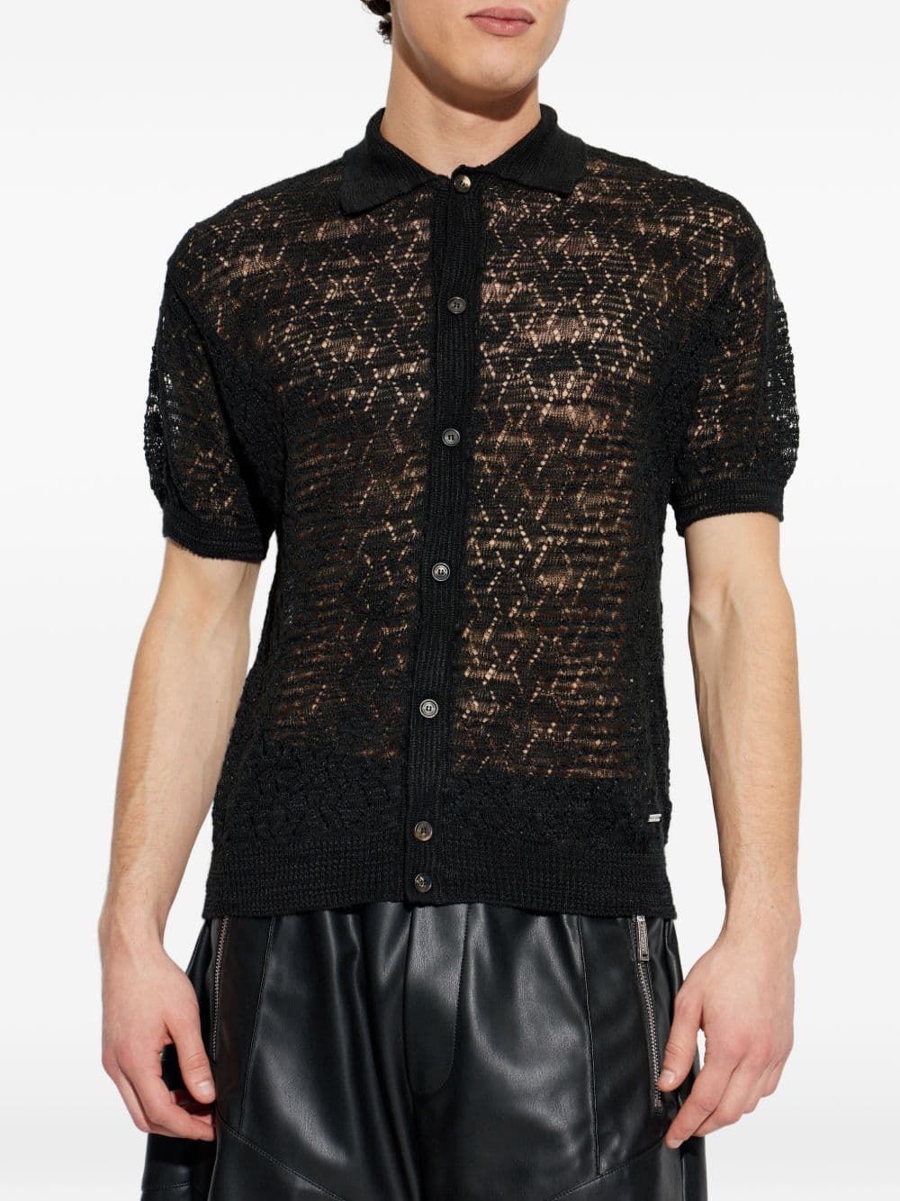 DSQUARED2 dsquared2 camicia nero uomo traforata - 6