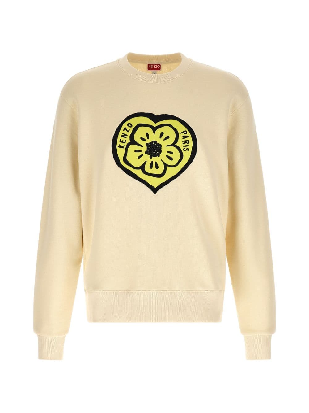 Kenzo kenzo felpa stampa cuore uomo beige - 5