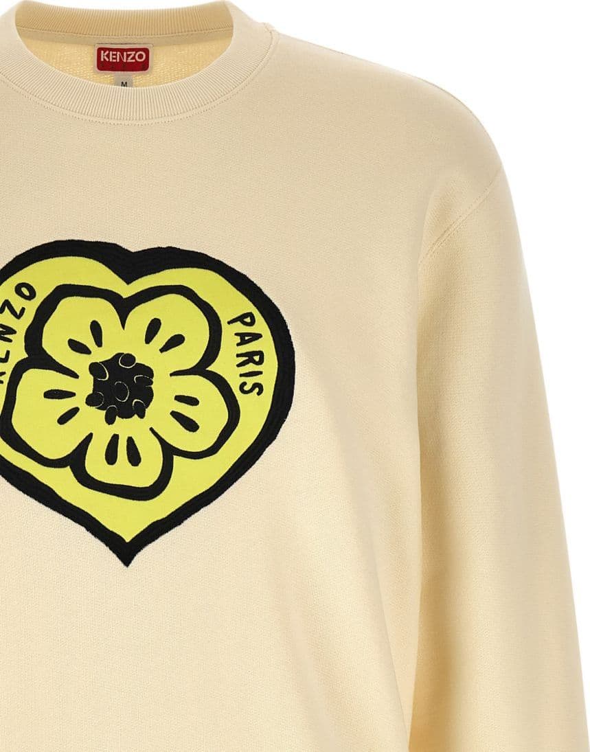 Kenzo kenzo felpa stampa cuore uomo beige - 3