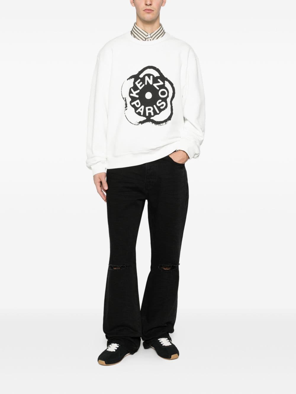 Kenzo kenzo felpa fiore boke uomo bianco - 2