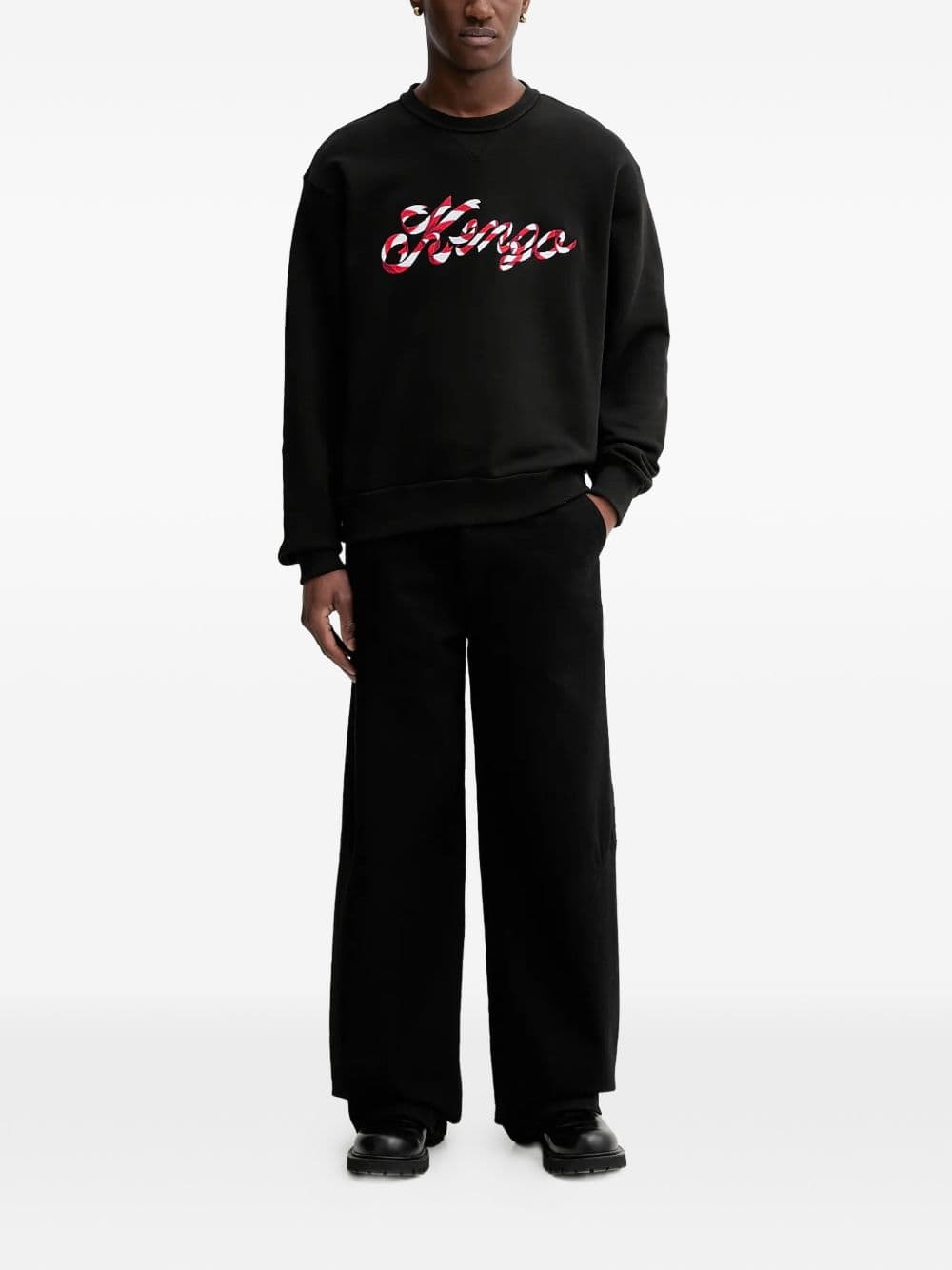 Kenzo kenzo felpa logo a nastro uomo nero - 2