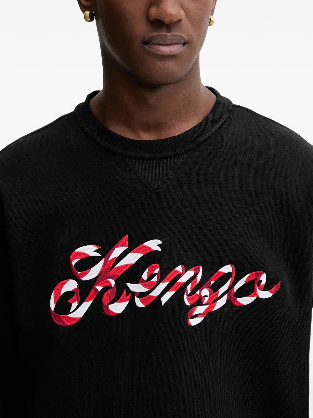 Kenzo kenzo felpa logo a nastro uomo nero - 4