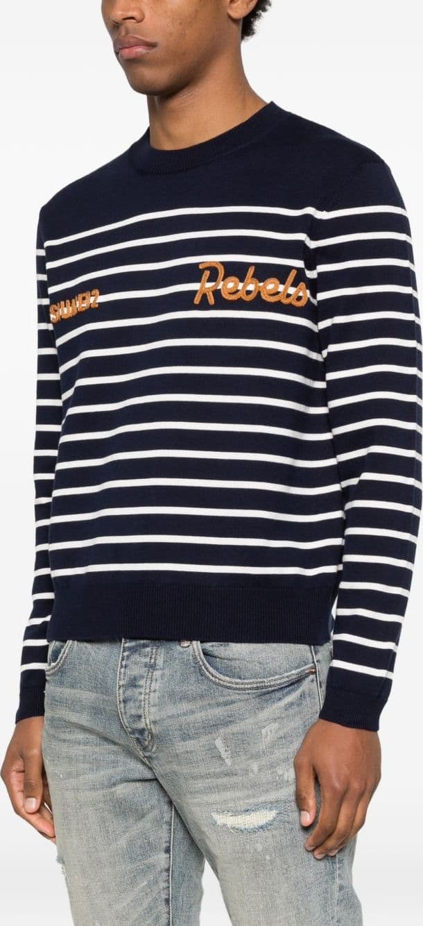 DSQUARED2 dsquared2 maglia blu/bianco uomo a righe - 6