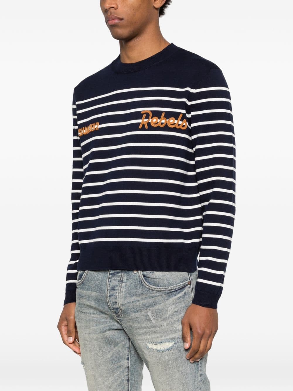 DSQUARED2 dsquared2 maglia blu/bianco uomo a righe - 6