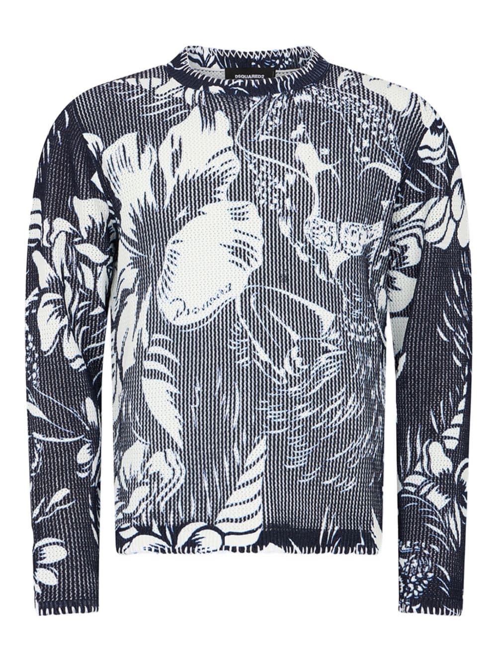 DSQUARED2 dsquared2 maglia blu-bianco uomo floreale - 3