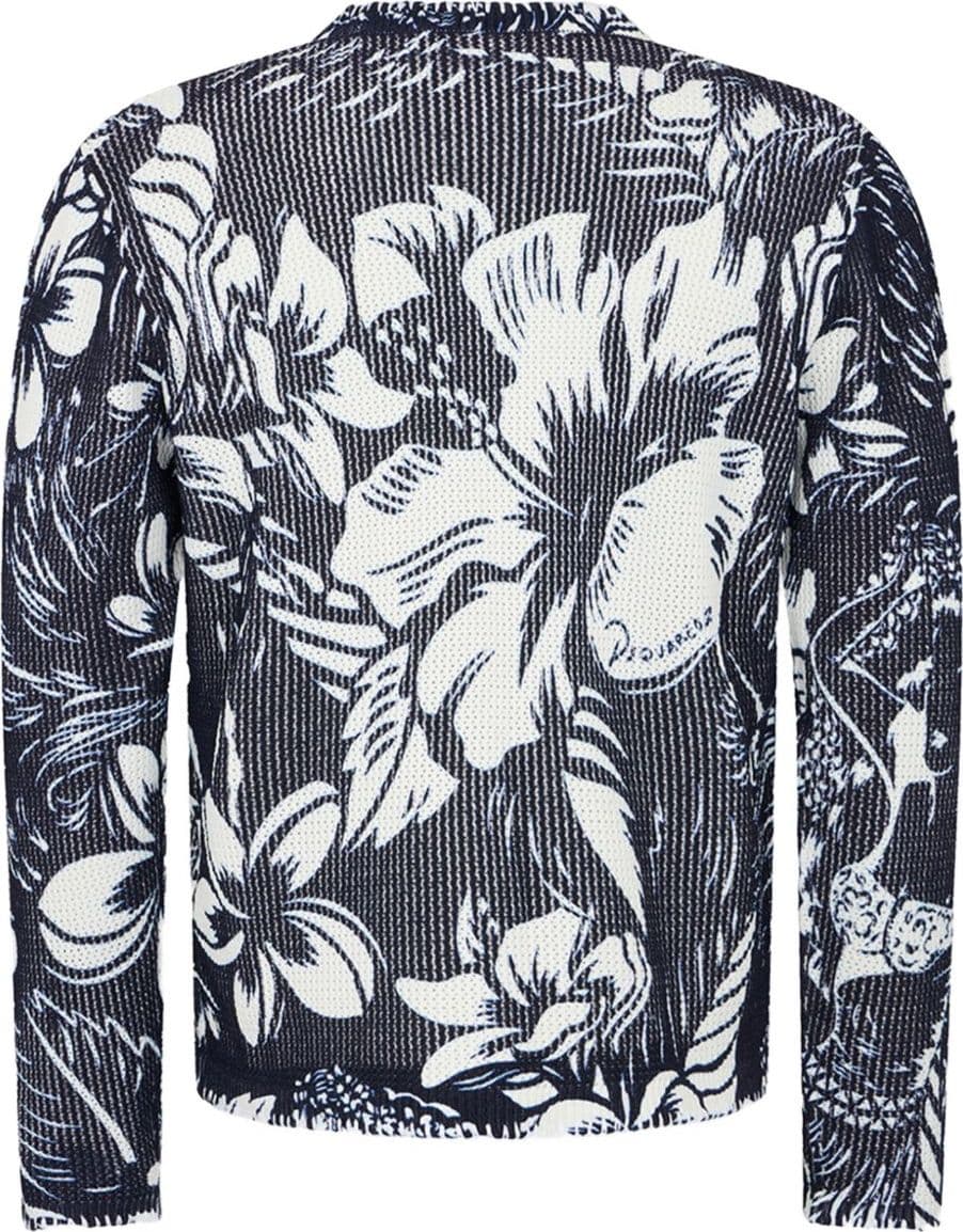 DSQUARED2 dsquared2 maglia blu-bianco uomo floreale - 2