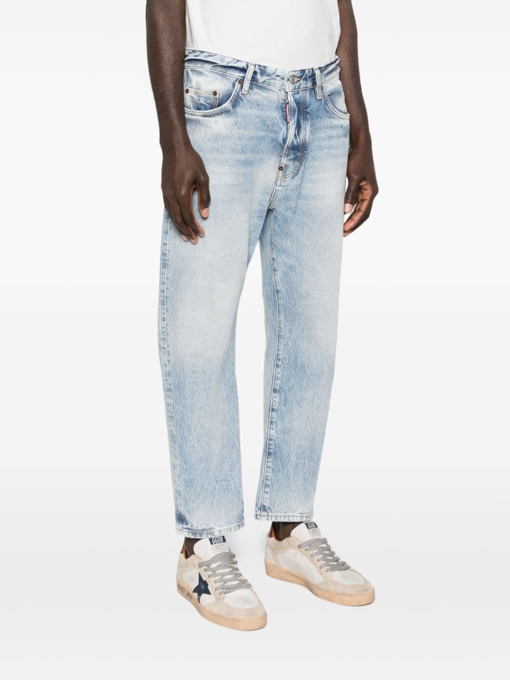 DSQUARED2 dsquared2 pantalone blu uomo bro distressed lavaggio chiaro - 6