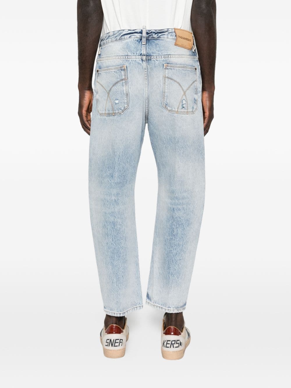 DSQUARED2 dsquared2 pantalone blu uomo bro distressed lavaggio chiaro - 3