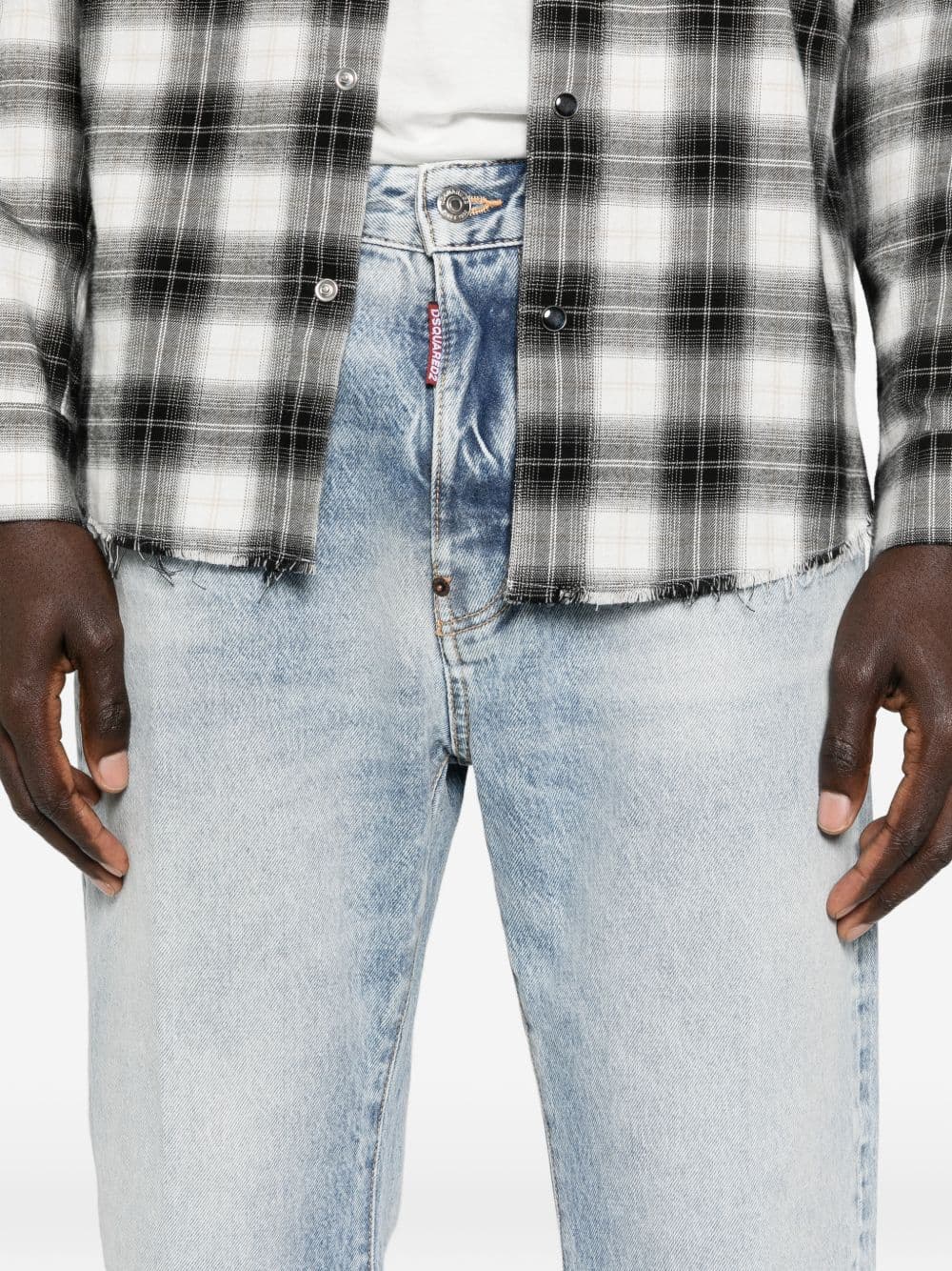 DSQUARED2 dsquared2 pantalone blu uomo bro distressed lavaggio chiaro - 4