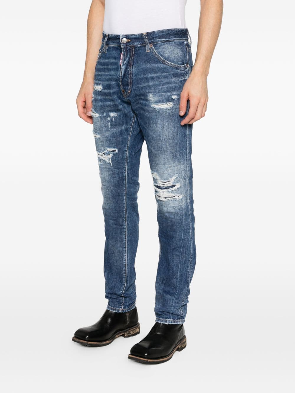 DSQUARED2 dsquared2 jeans blu uomo teddy effetto vissuto - 6