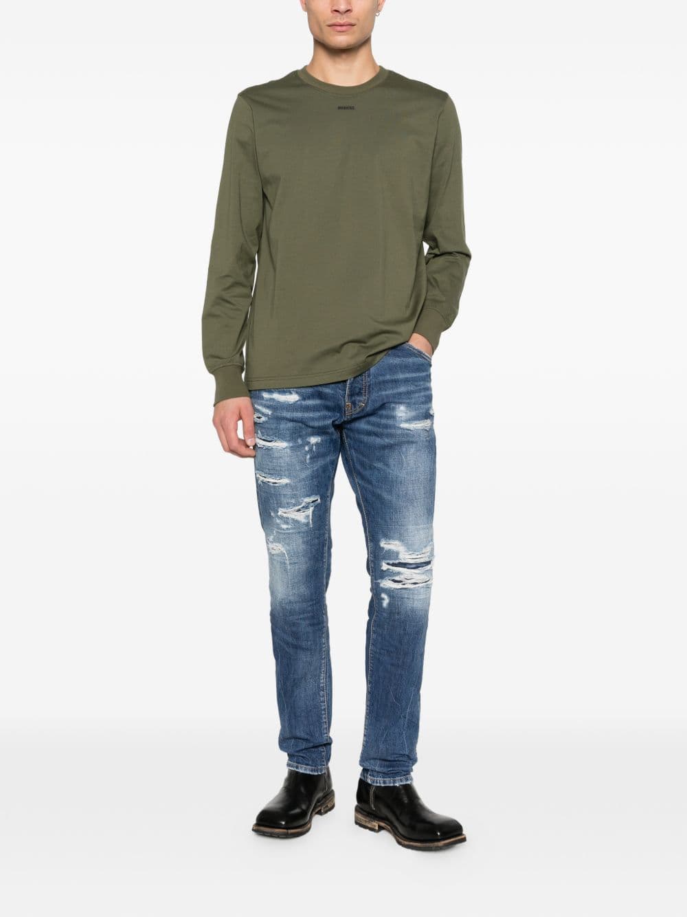 DSQUARED2 dsquared2 jeans blu uomo teddy effetto vissuto - 2