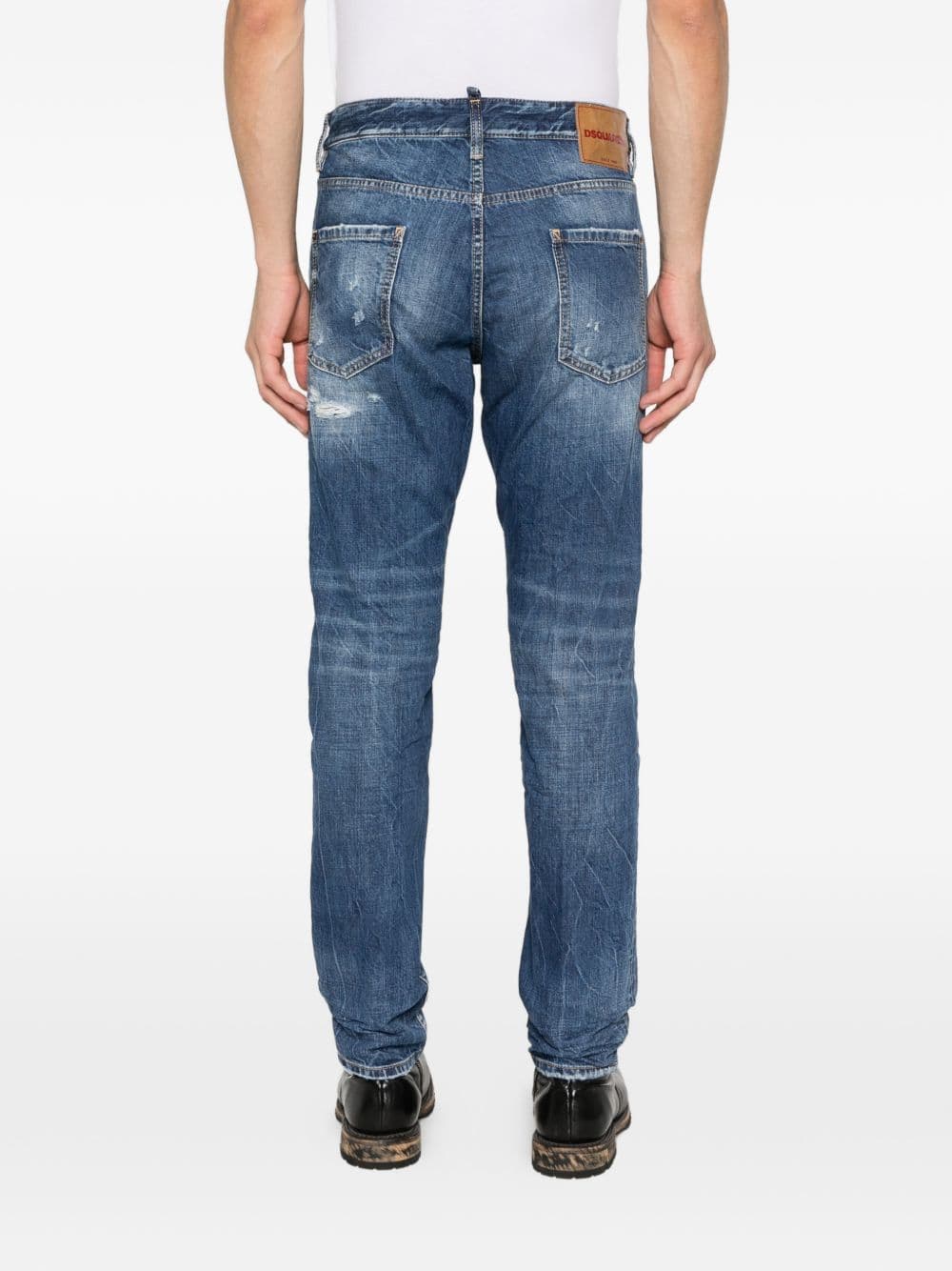DSQUARED2 dsquared2 jeans blu uomo teddy effetto vissuto - 3
