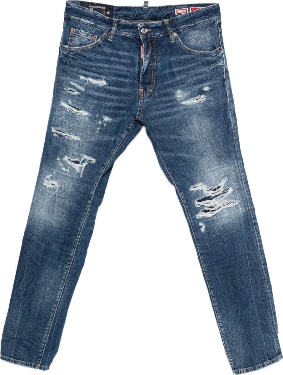 DSQUARED2 dsquared2 jeans blu uomo teddy effetto vissuto - 5