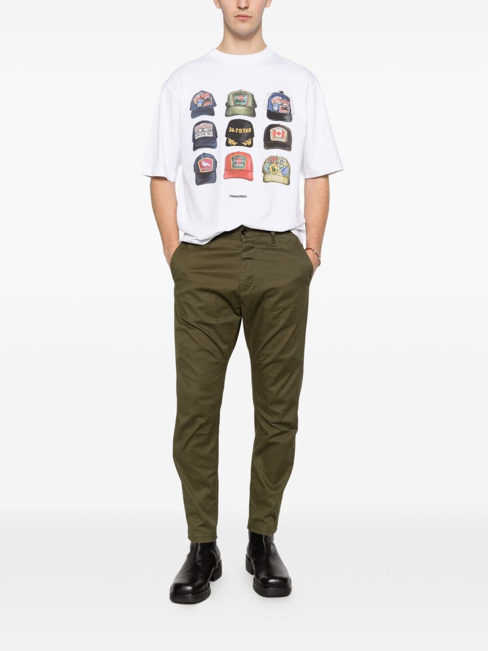 DSQUARED2 dsquared2 pantalone verde uomo chino - 2