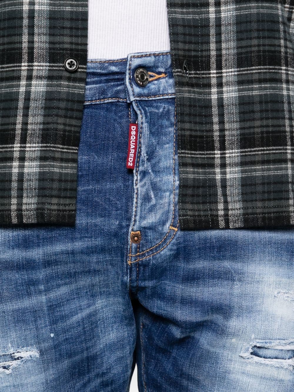 DSQUARED2 dsquared2 jeans blu uomo effetto vissuto - 4