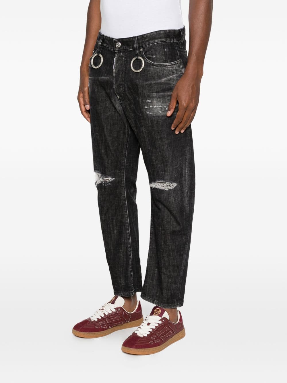 DSQUARED2 dsquared2 jeans strappato uomo nero - 6
