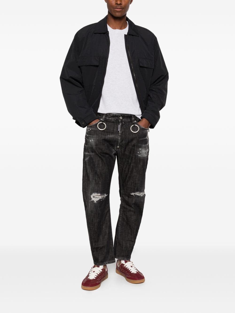 DSQUARED2 dsquared2 jeans strappato uomo nero - 2