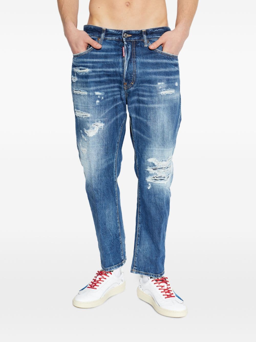 DSQUARED2 dsquared2 jeans blu uomo bro distressed - 6