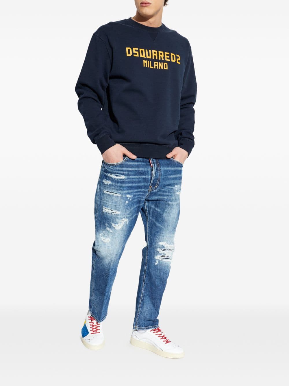 DSQUARED2 dsquared2 jeans blu uomo bro distressed - 2