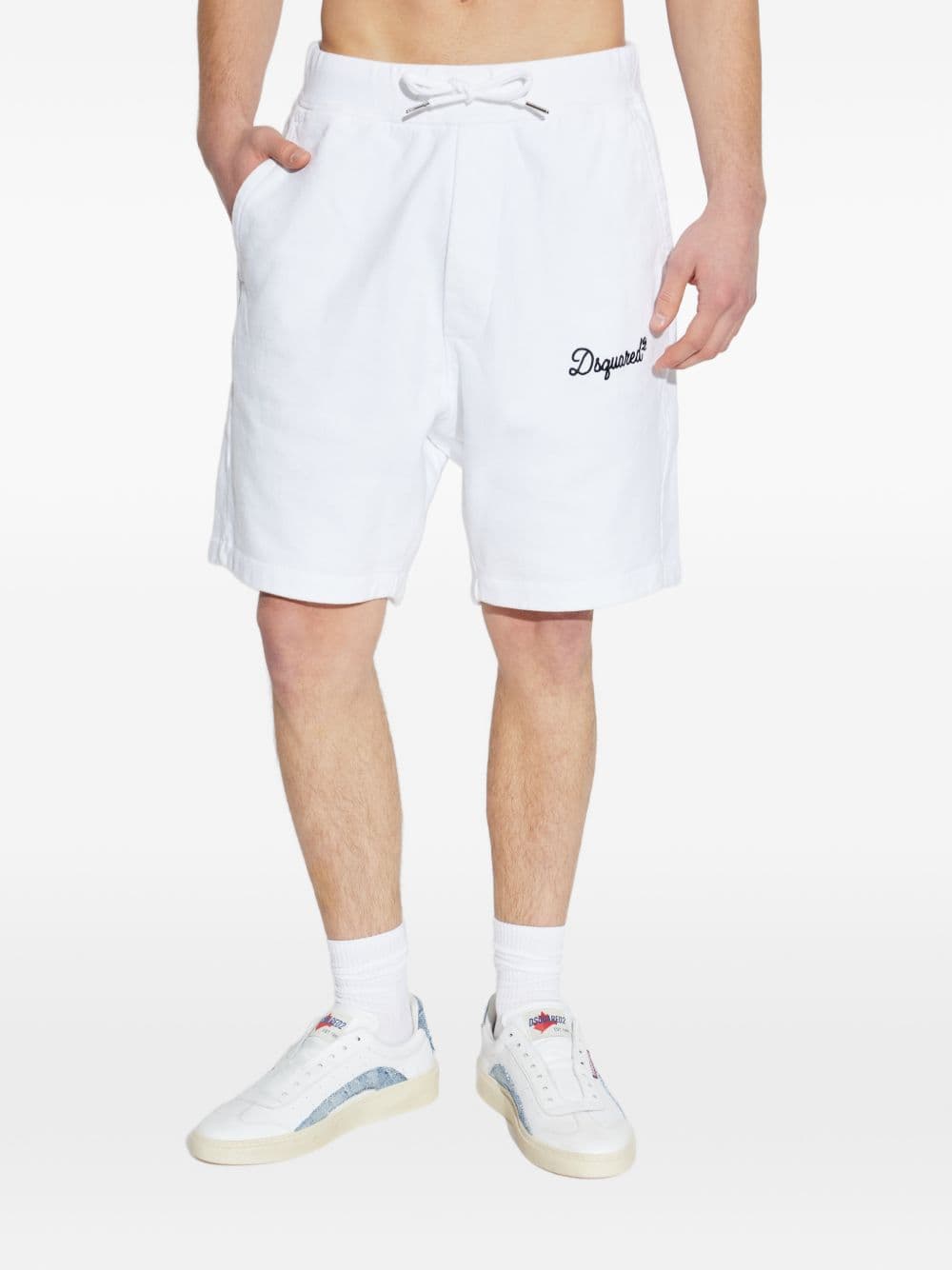DSQUARED2 dsquared2 short bianco uomo logo ricamato - 6