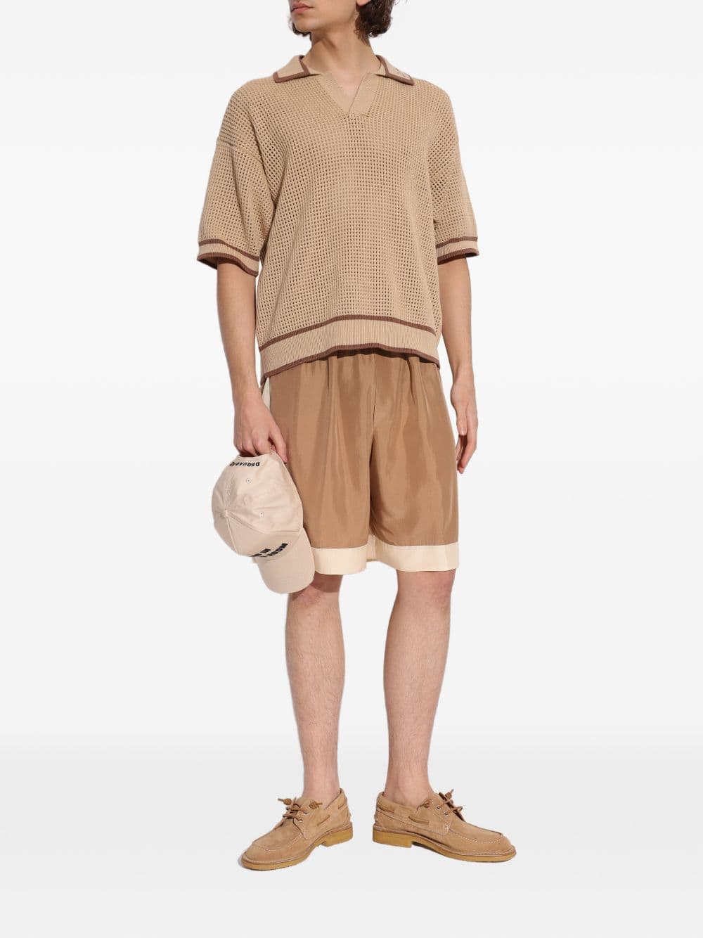 DSQUARED2 dsquared2 polo beige uomo ricamo logo - 2