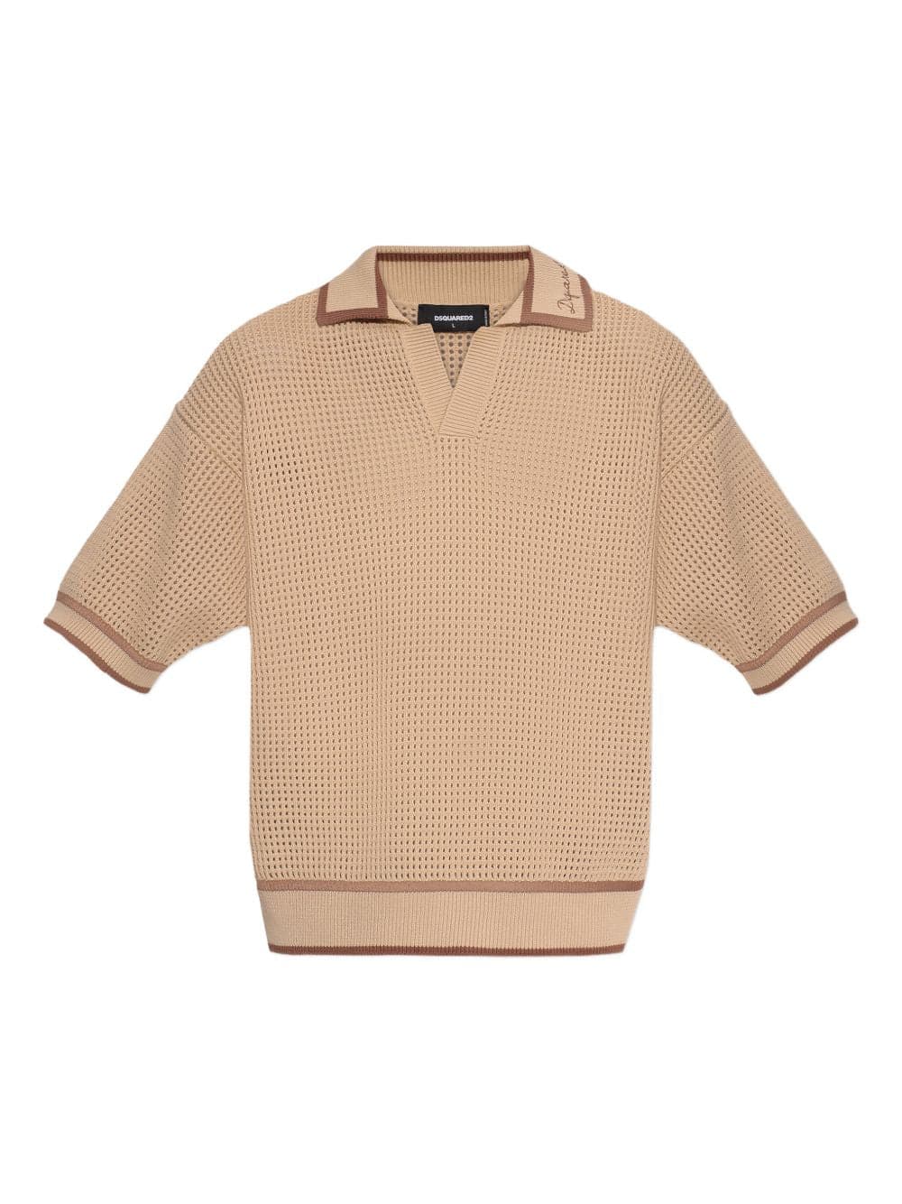 DSQUARED2 dsquared2 polo beige uomo ricamo logo - 5