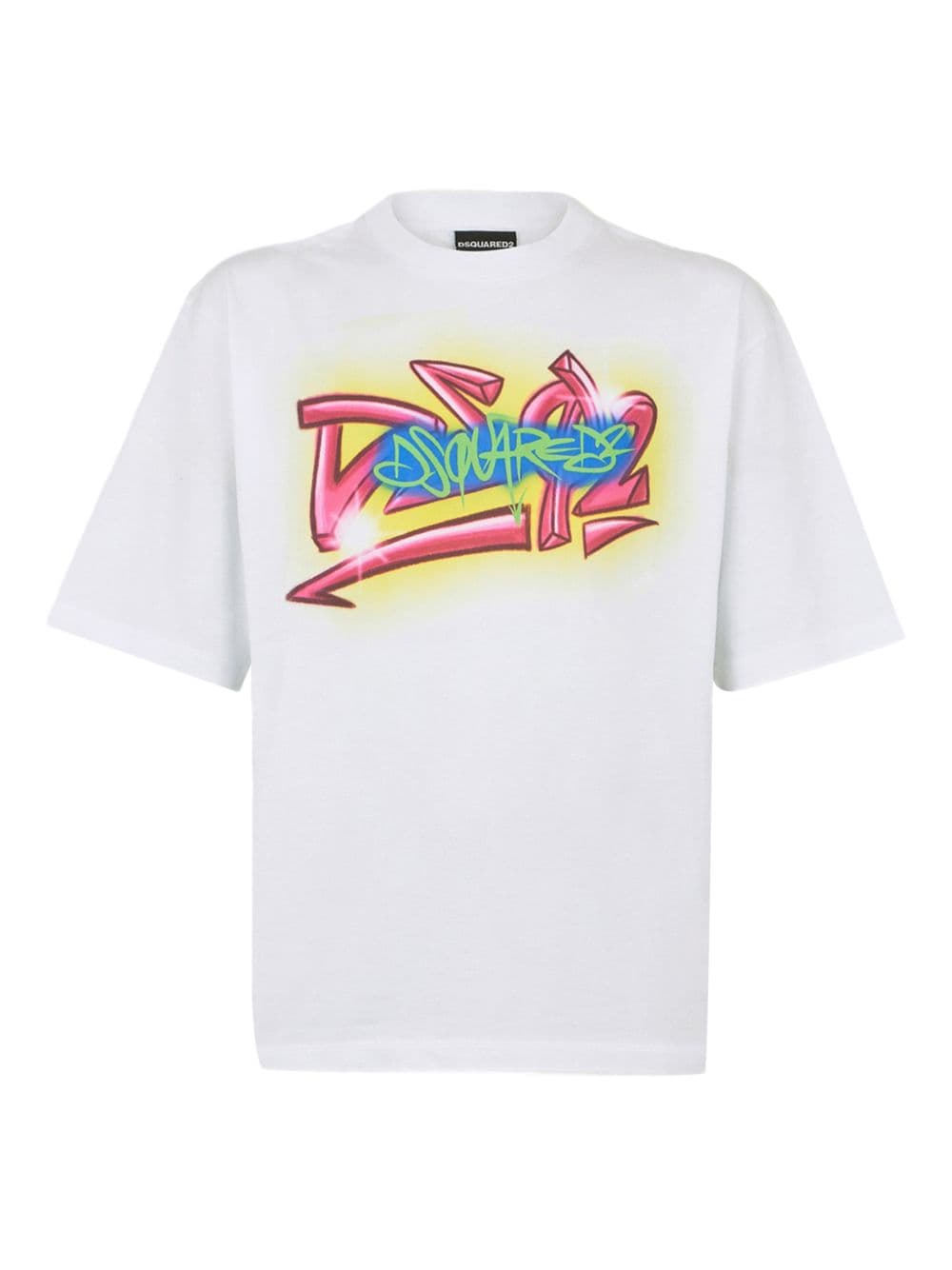 DSQUARED2 dsquared2 t-shirt bianco uomo logo graffiti - 3