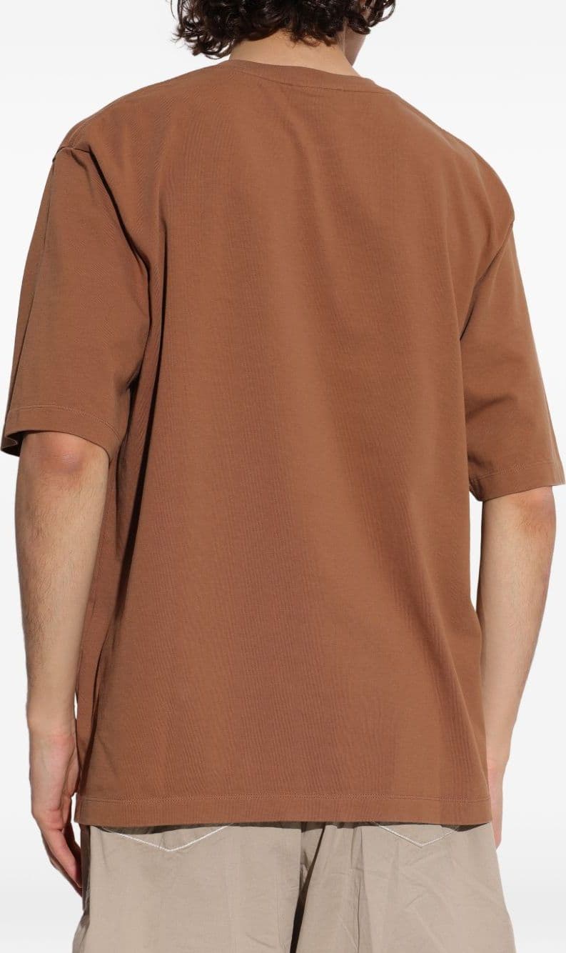 DSQUARED2 dsquared2 t-shirt marrone uomo logo ricamato - 3