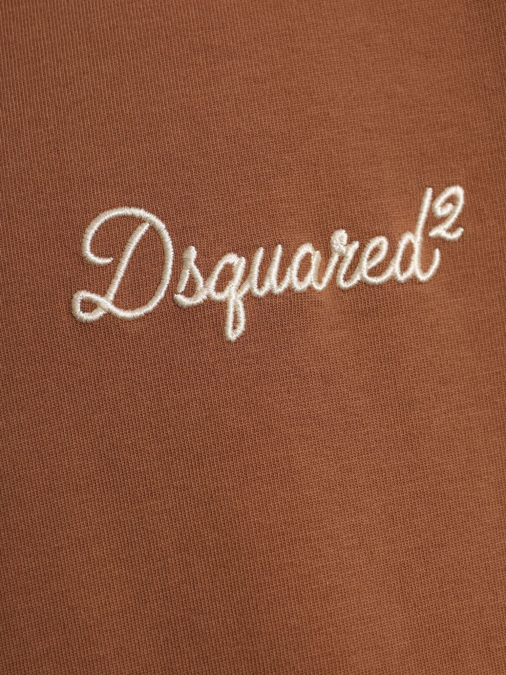 DSQUARED2 dsquared2 t-shirt marrone uomo logo ricamato - 4