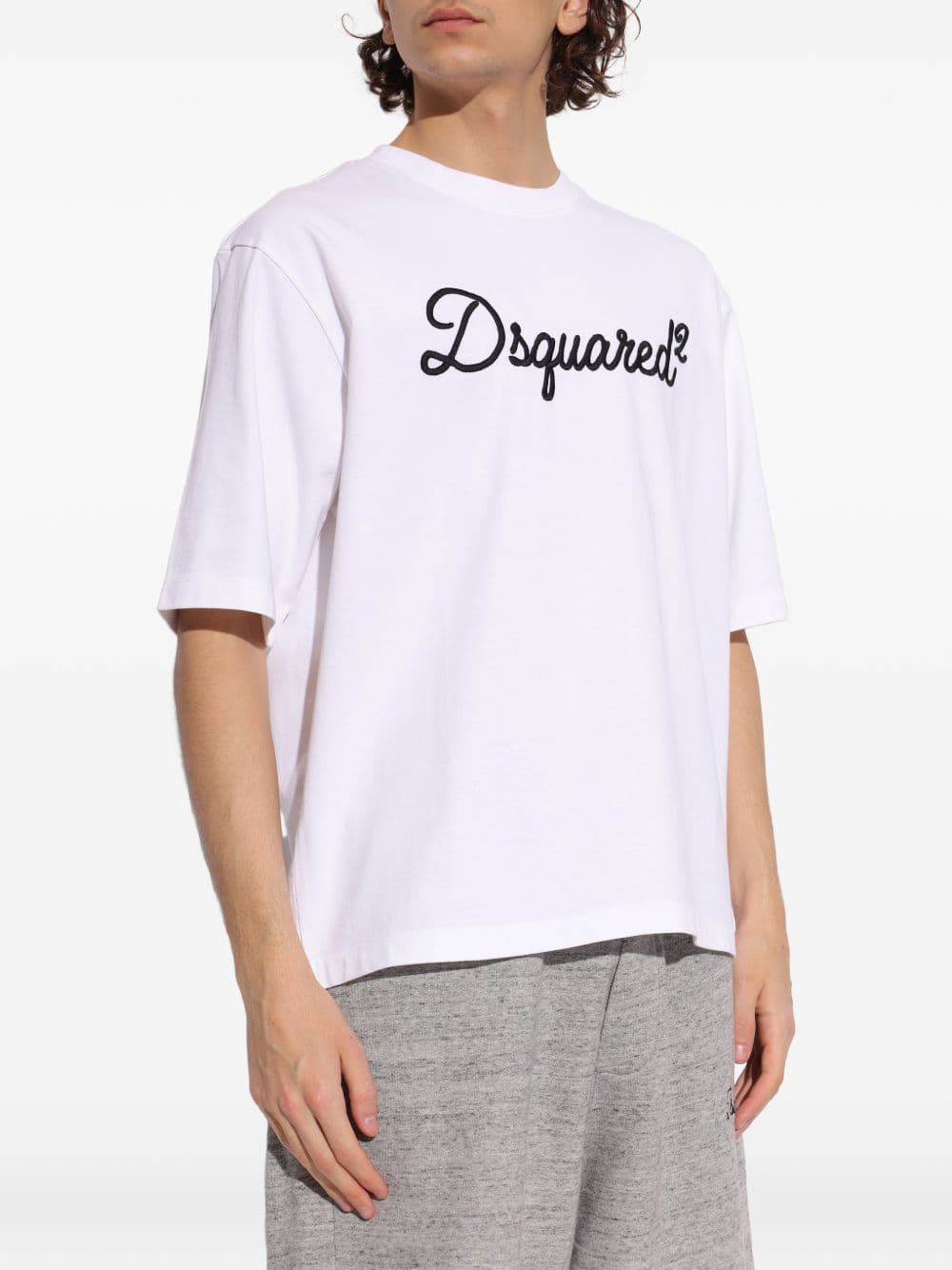 DSQUARED2 dsquared2 t-shirt bianco uomo logo ricamato - 6