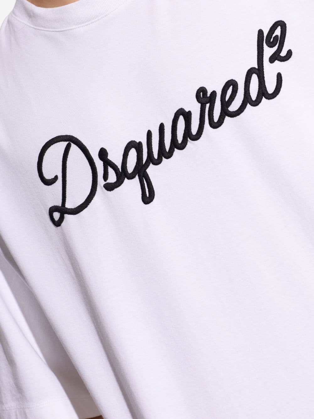 DSQUARED2 dsquared2 t-shirt bianco uomo logo ricamato - 4