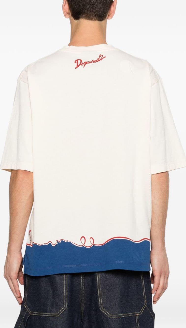 DSQUARED2 dsquared2 t-shirt fenicottero uomo beige - 3