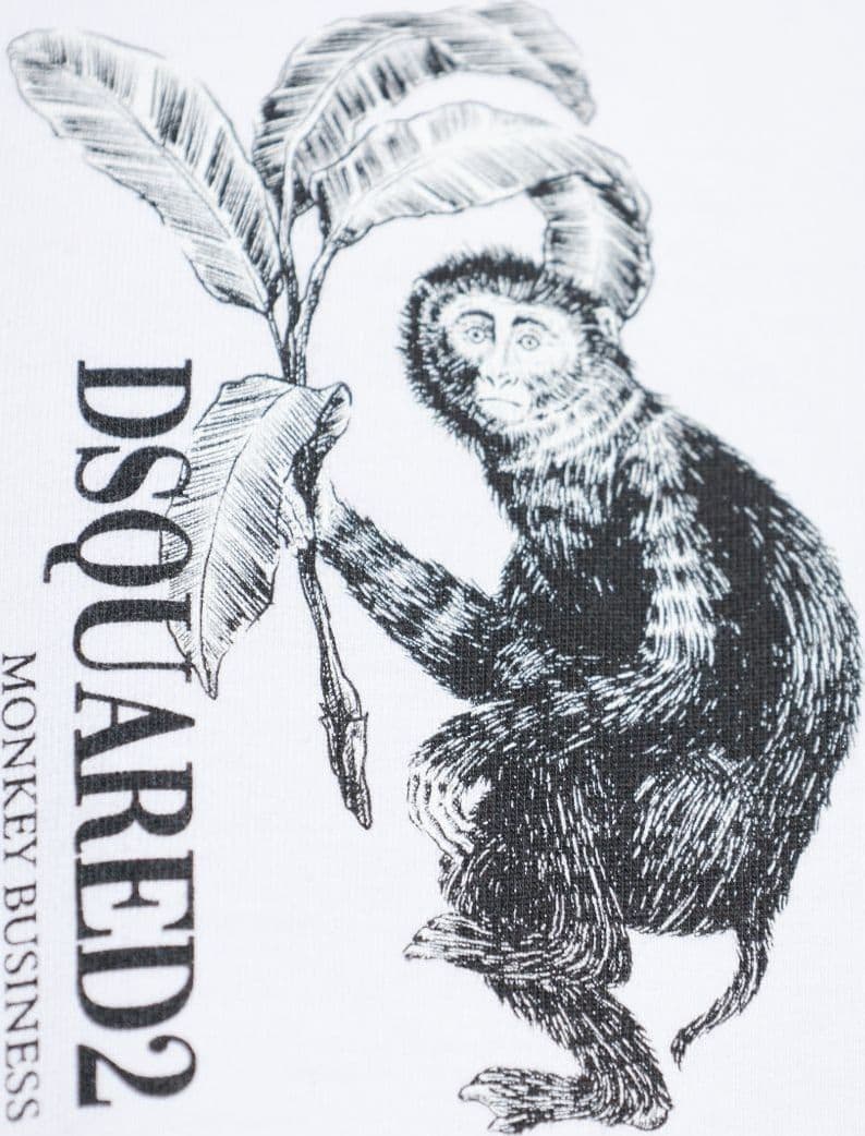 DSQUARED2 dsquared2 t-shirt bianco uomo monkey business - 4