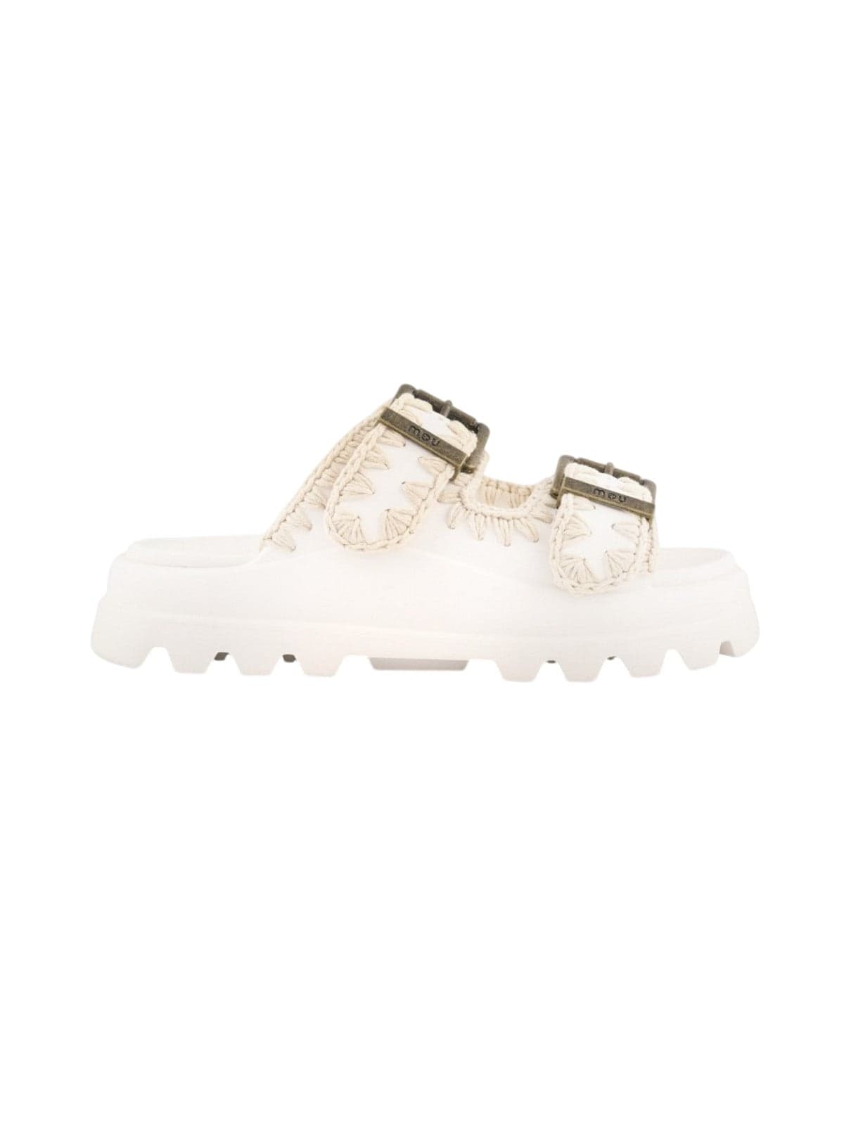 MOU sandali donna mou - eva one-piece slide two buckle - bianco - 6