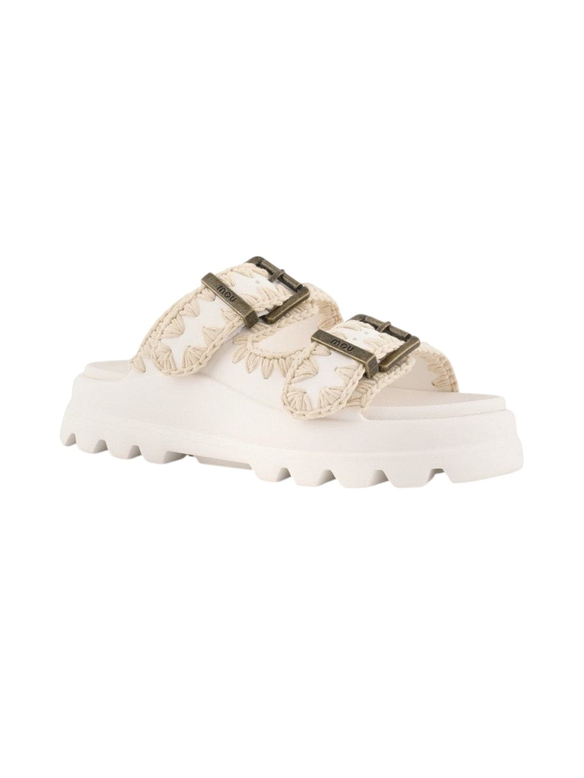 MOU sandali donna mou - eva one-piece slide two buckle - bianco - 2