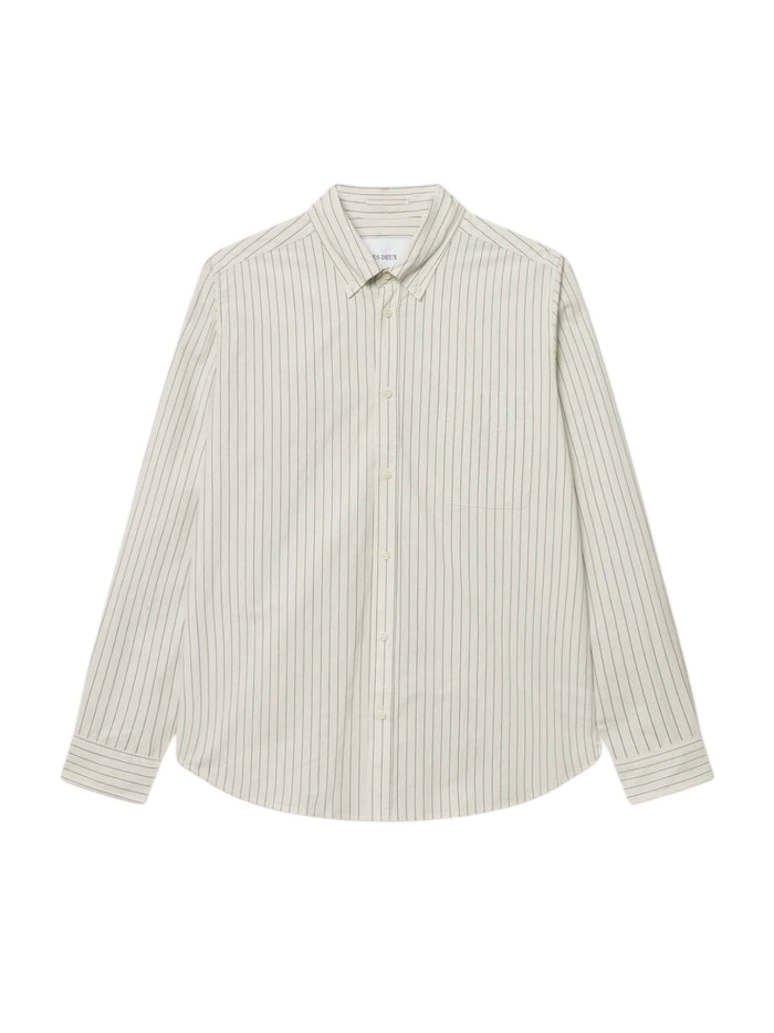 LES DEUX Les Deux Kent Stripe Poplin Shirt Camicia a righe in cotone - Ivory - 7
