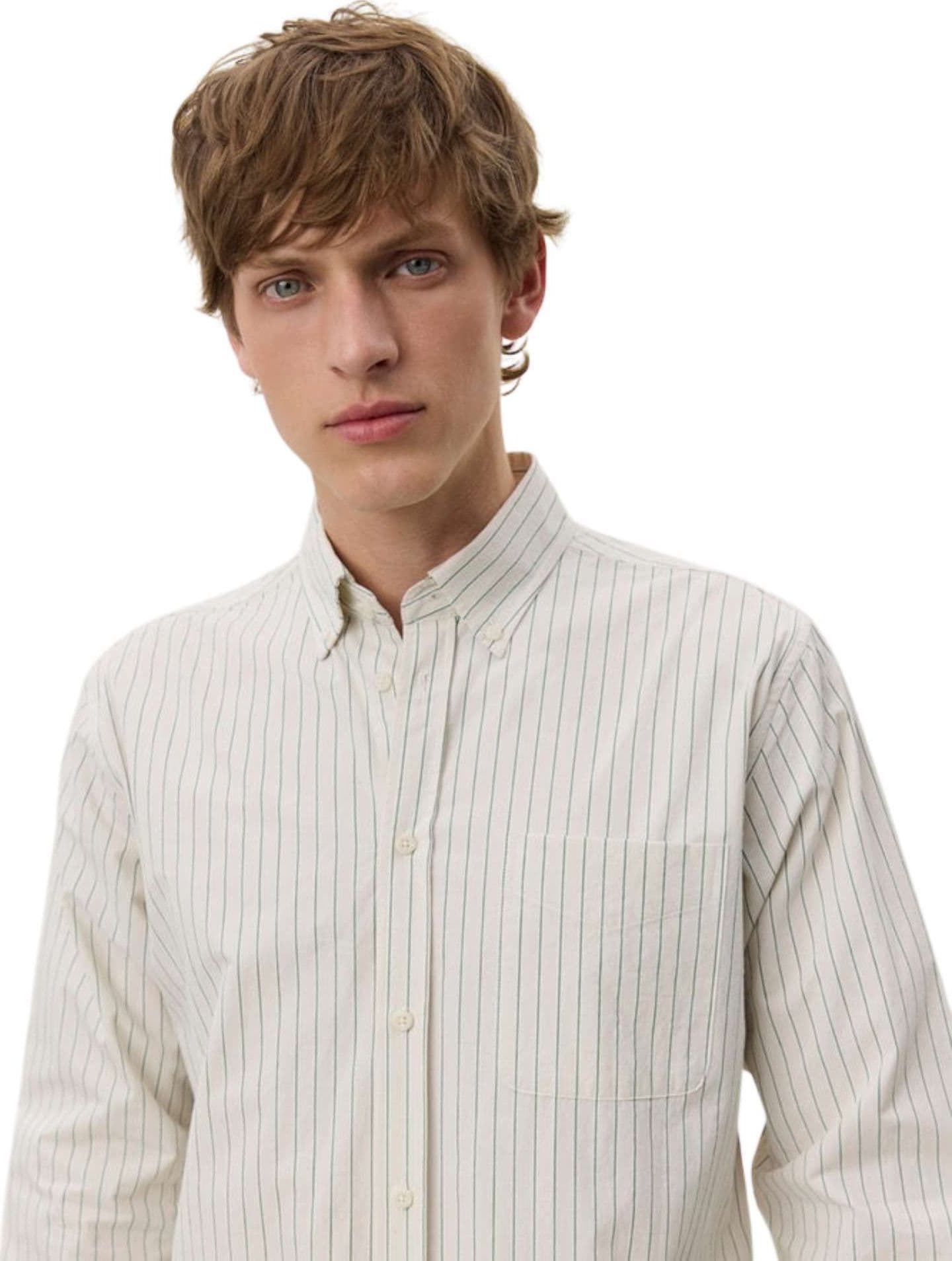 LES DEUX Les Deux Kent Stripe Poplin Shirt Camicia a righe in cotone - Ivory - 5