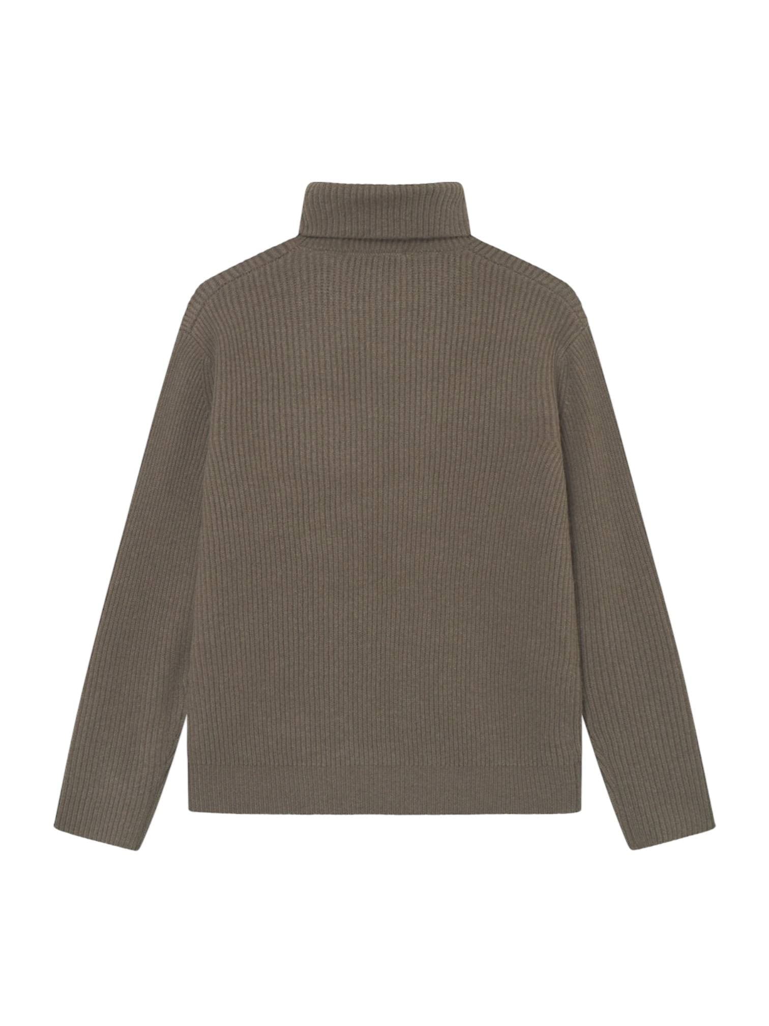 LES DEUX Les Deux Eddie Wool Rib Rollneck Knit sweater maglione collo alto in lana merino - Teak Brown - 2