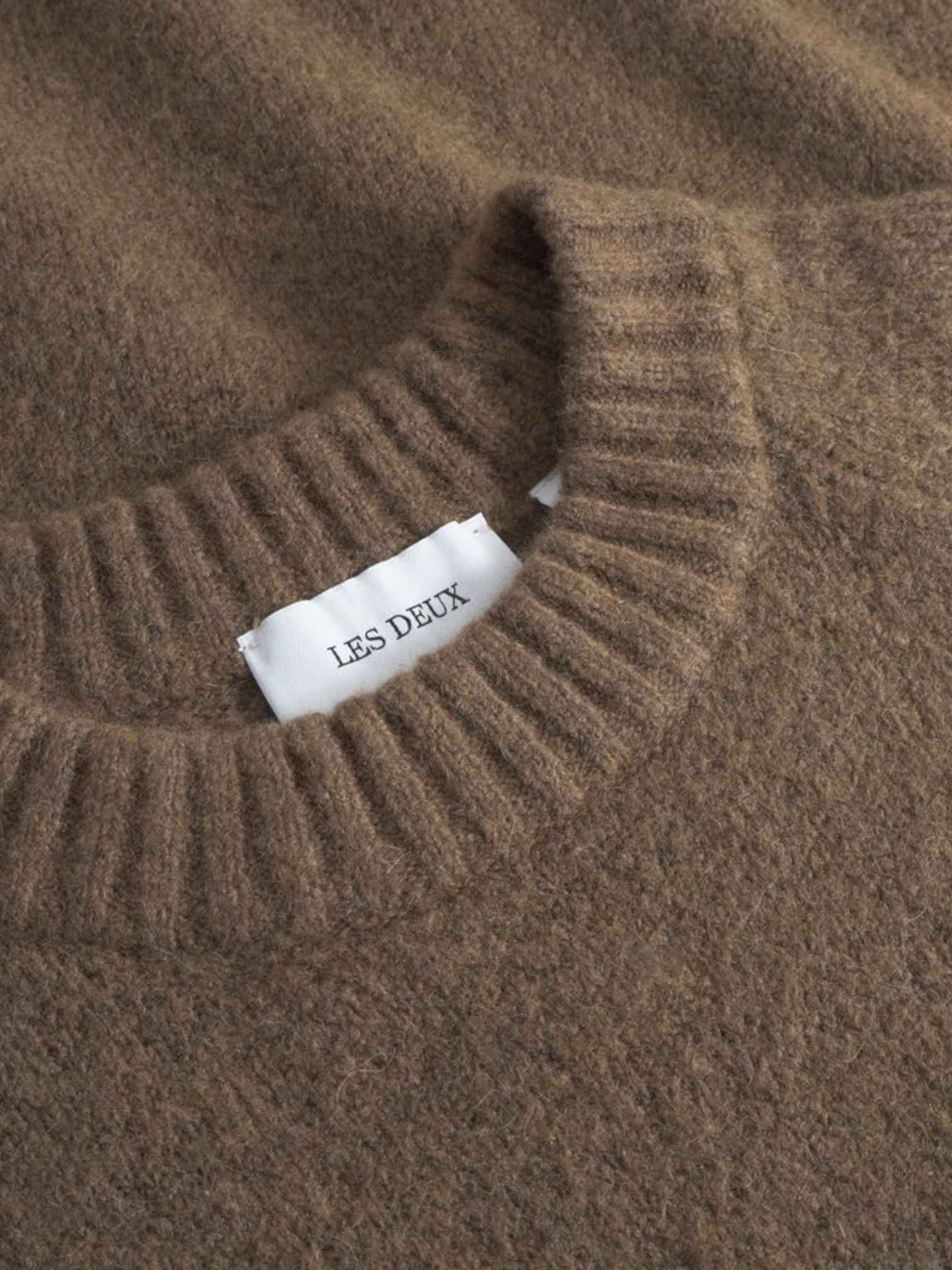 LES DEUX Les Deux Gilbert Crewneck Knit sweater maglione girocollo in lana - Teak Brown - 7