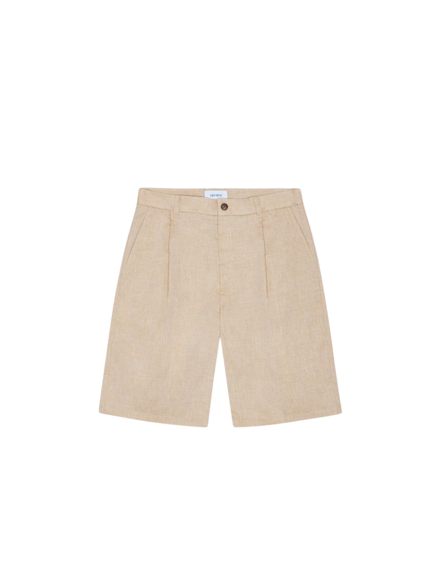 LES DEUX Les Deux Reece Pleated slub shorts pantaloni sartoriali corti gamba larga - light sand - 6