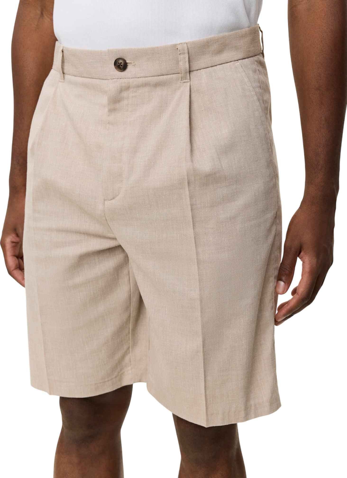 LES DEUX Les Deux Reece Pleated slub shorts pantaloni sartoriali corti gamba larga - light sand - 5