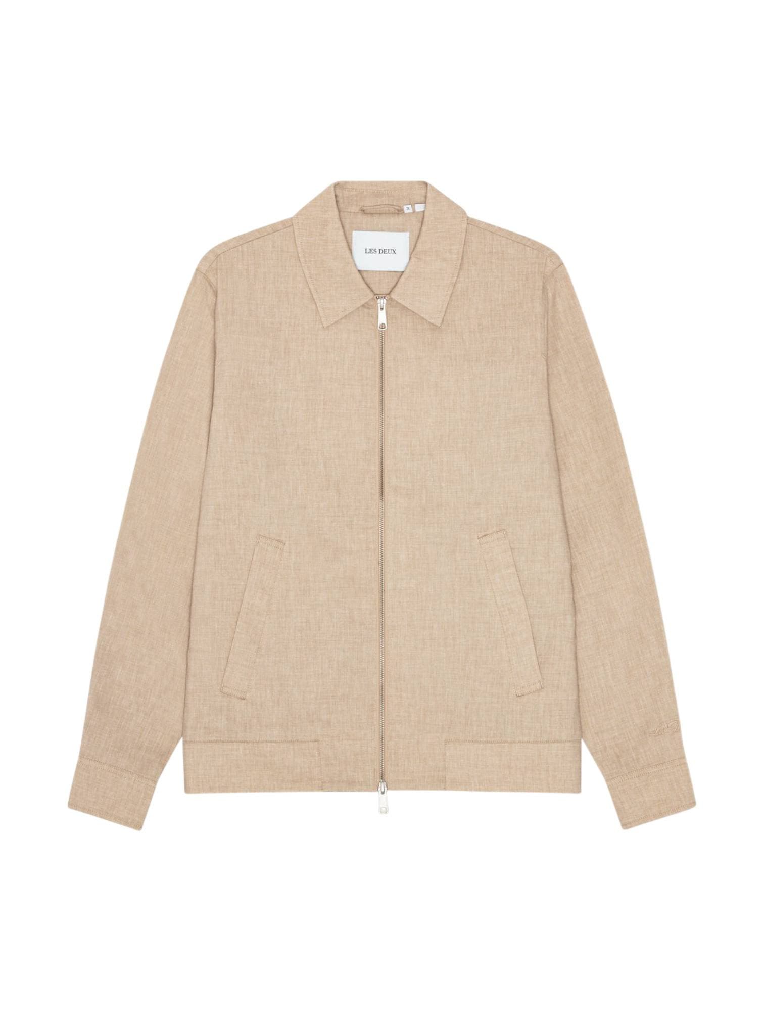LES DEUX Les Deux Como Coach Slub Jacket giacca da uomo primaverile in misto lino - light sand - 7