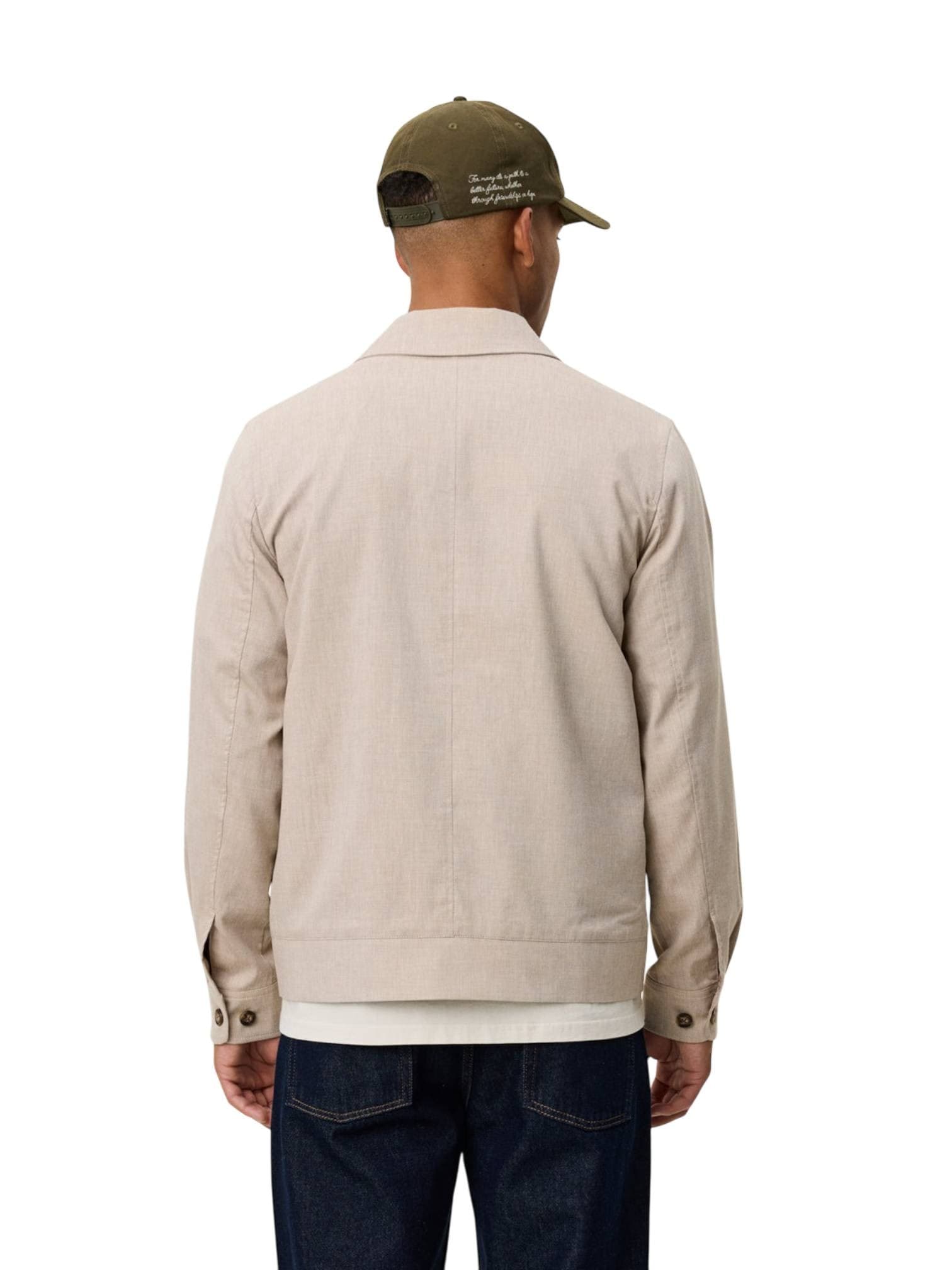 LES DEUX Les Deux Como Coach Slub Jacket giacca da uomo primaverile in misto lino - light sand - 4