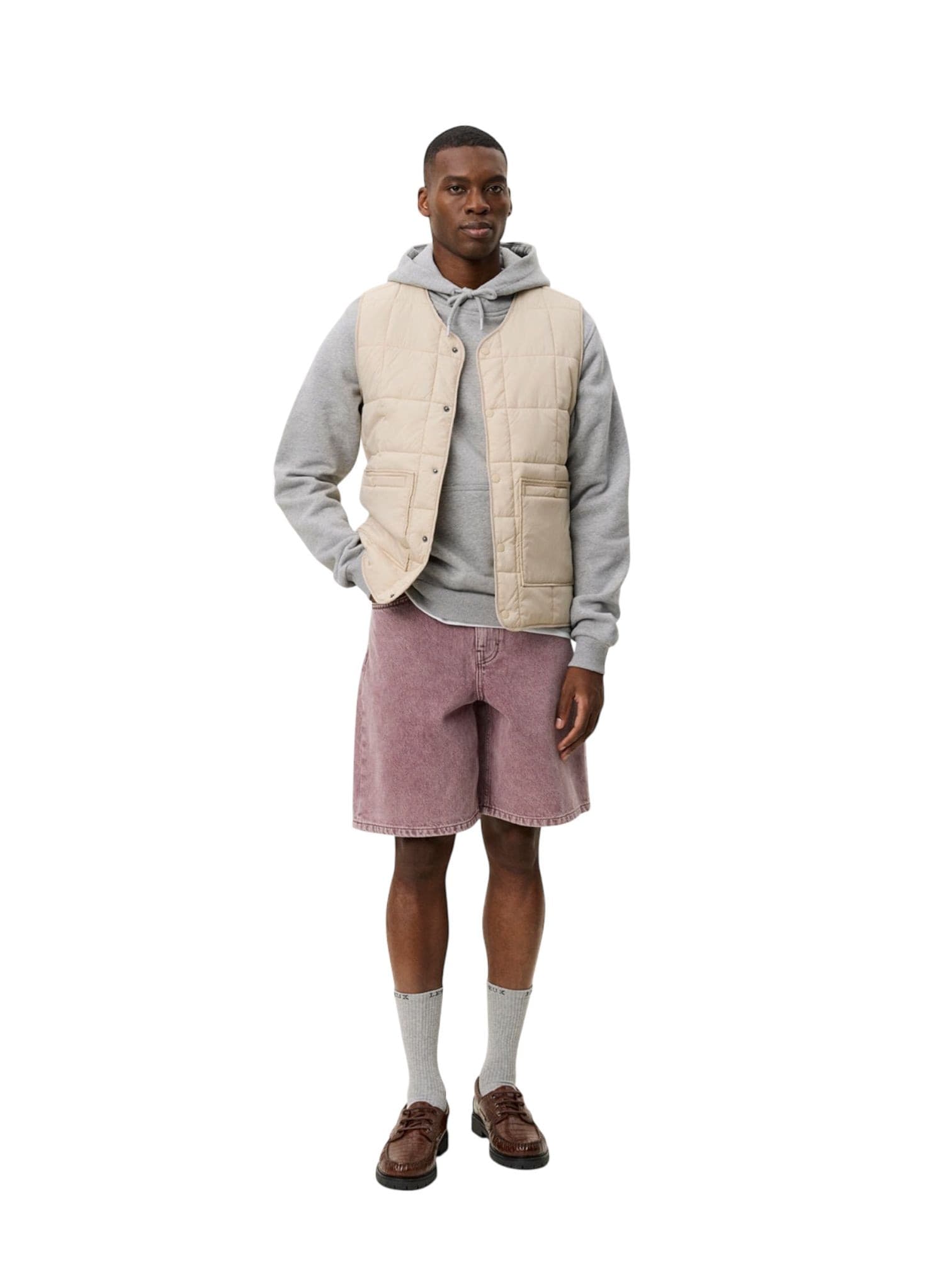 LES DEUX Les Deux Matt Quilted Vest Jacket Gilet primaverile da uomo - light sand - 5