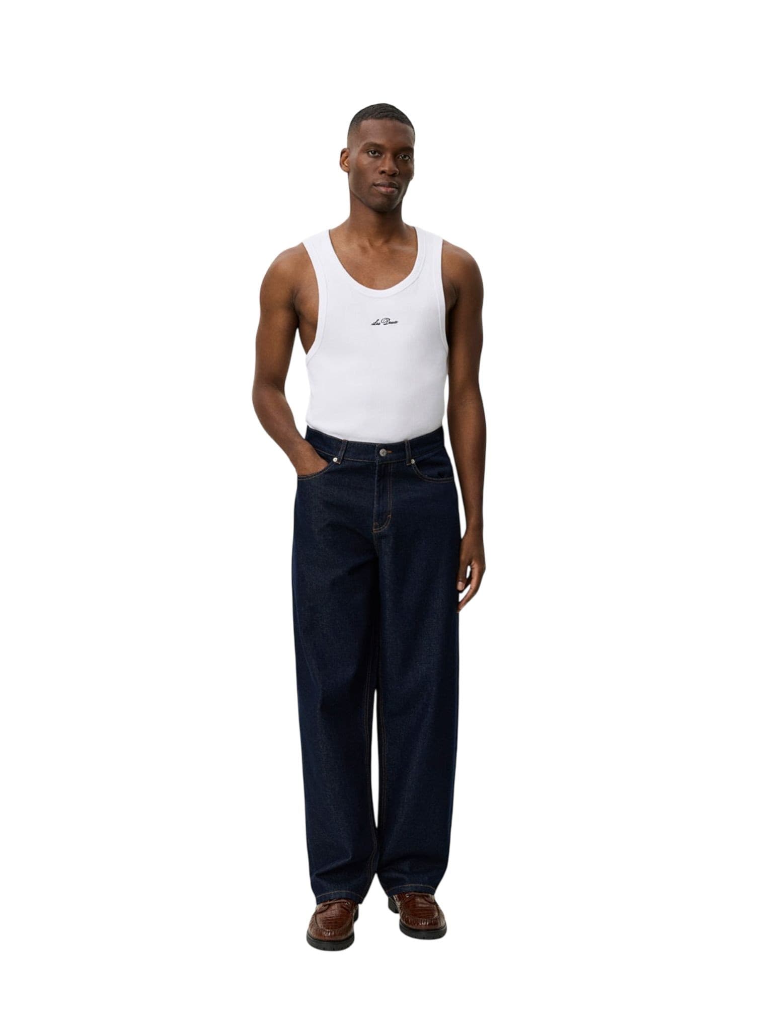 LES DEUX Les Deux Roi Washed Denim Jeans da uomo gamba dritta - dark indigo washed - 3