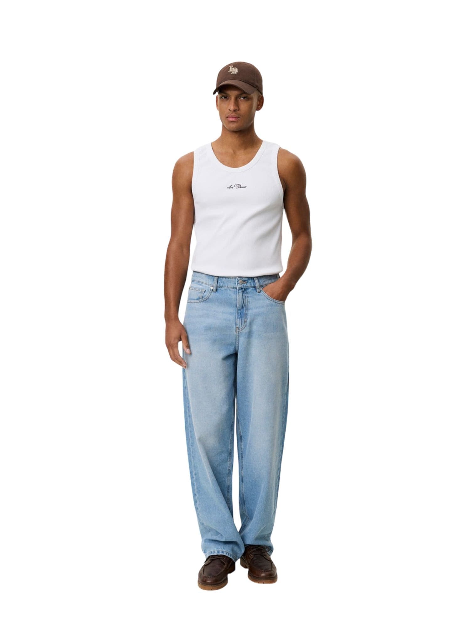 LES DEUX Les Deux Roi Washed Denim Jeans da uomo gamba dritta - light indigo washed - 3